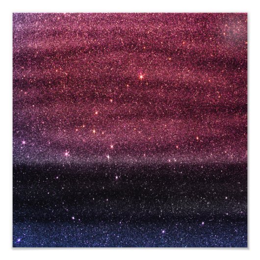 グラデーションフェイク紫と青のグリッター フォトプリント            (正面)