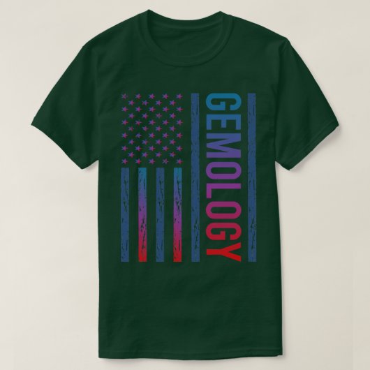 グラデーションフラグの地紋学Gemologist Tシャツ (デザイン正面)