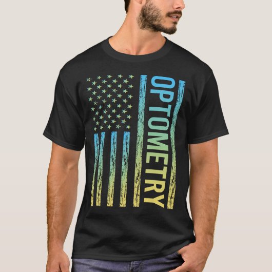 グラデーションフラグ検眼 検眼医 Tシャツ (正面)