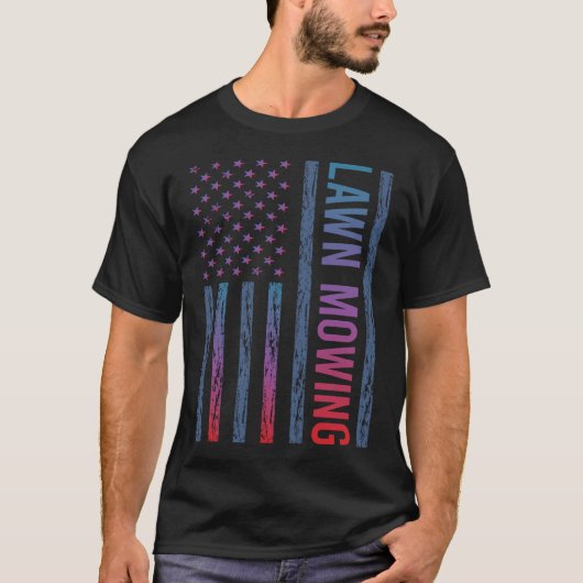 グラデーションフラグ芝刈り芝刈り機芝刈り機 Tシャツ (正面)