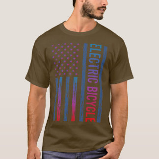グラデーションフラグ電動自転車Eバイク Tシャツ