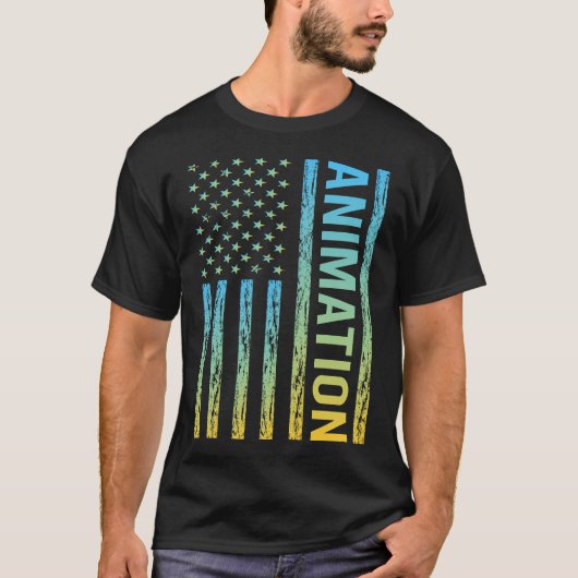 グラデーションフラグ01アニメーション Tシャツ (正面)