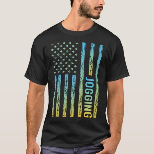 グラデーションフラグ01ジョギングジョガー Tシャツ (正面)