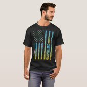 グラデーションフラグ02スイミングスイム泳ぐ人 Tシャツ (正面フル)
