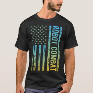 グラデーションフラグ02ロボット戦闘ロボット Tシャツ