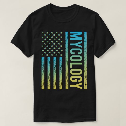 グラデーションフラグ02 Mycology Mycologist Makroom Mush Tシャツ (デザイン正面)