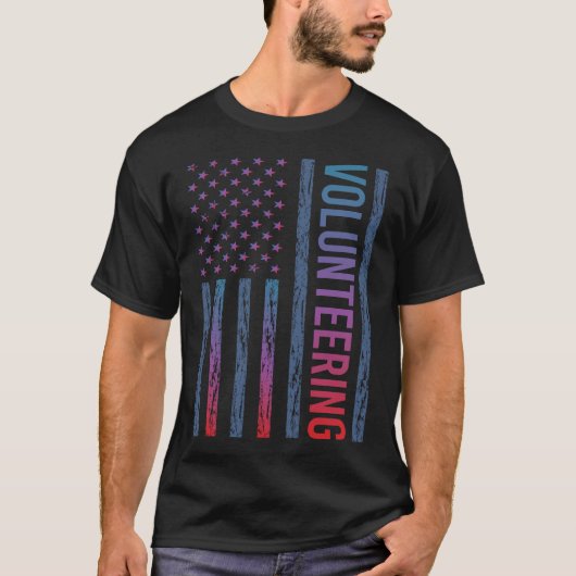 グラデーションフラッグボランティア Tシャツ (正面)