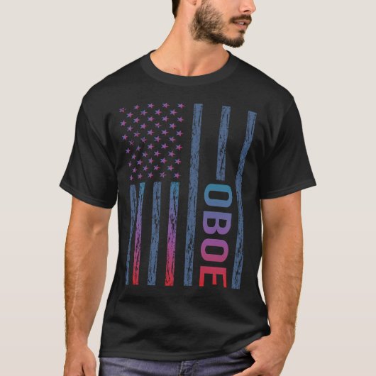 グラデーションフラッグ オーボエ Tシャツ (正面)