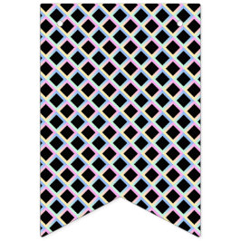 グラデーションフレームを持つ黒い対称ダイヤモンド バンティングフラッグ