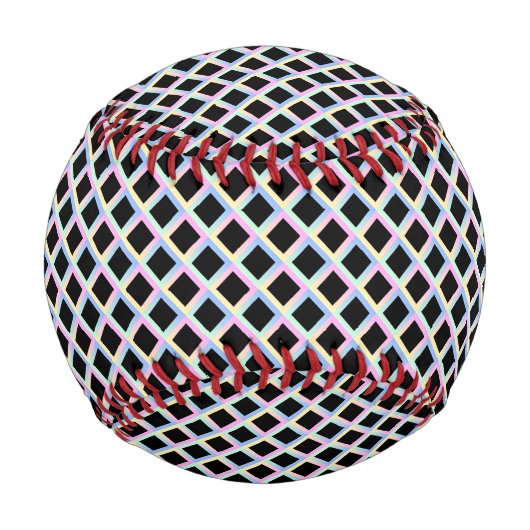 グラデーションフレームを持つ黒い対称ダイヤモンド 野球ボール (正面)