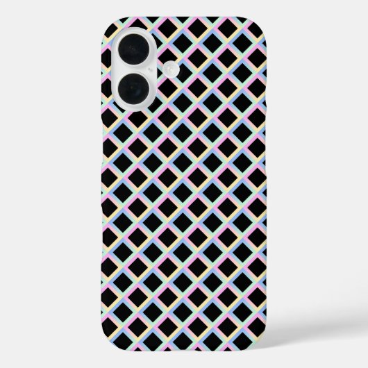 グラデーションフレームを持つ黒い対称ダイヤモンド Case-Mate iPhoneケース (裏面)