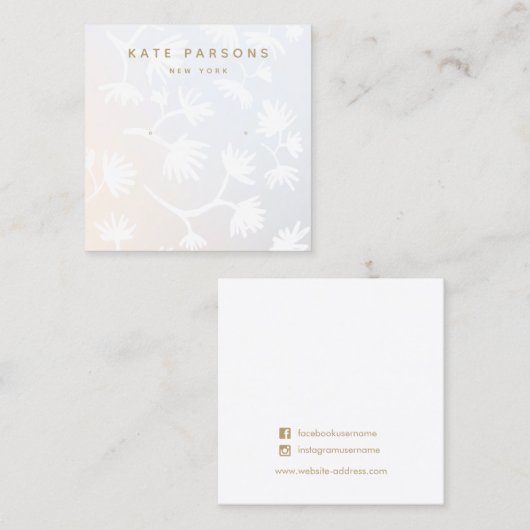 グラデーションフローライヤリングジュエリー表示 スクエア名刺 (正面/裏面)