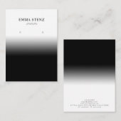 グラデーションブラックとホワイトイヤリングのジュエリー表示 名刺 (正面/裏面)