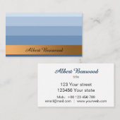 グラデーションブルーとゴールデンバナーカスタム文字 名刺 (正面/裏面)