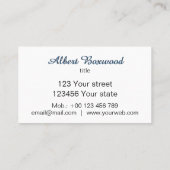 グラデーションブルーとシルバーバナーカスタム文字 名刺 (裏面)