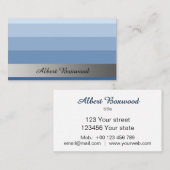 グラデーションブルーとシルバーバナーカスタム文字 名刺 (正面/裏面)