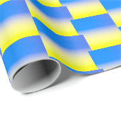 グラデーションブルーと黄色の幾何学的ウクライナインスパイア ラッピングペーパー (ロールコーナー)