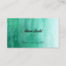 グラデーションブルーグリーンティール（緑がかった色）ターコイズ名刺