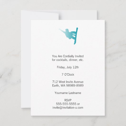 グラデーションブルースノーボード 招待状 (正面)