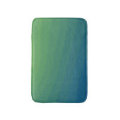 グラデーションブルー緑ティール（緑がかった色） ストライプの バスマット (正面縦)