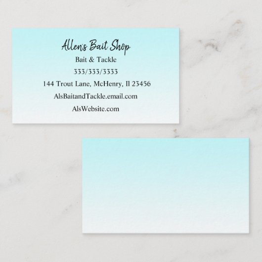 グラデーションブルー色あせグラデーションたシンプル簡単 名刺 (正面/裏面)