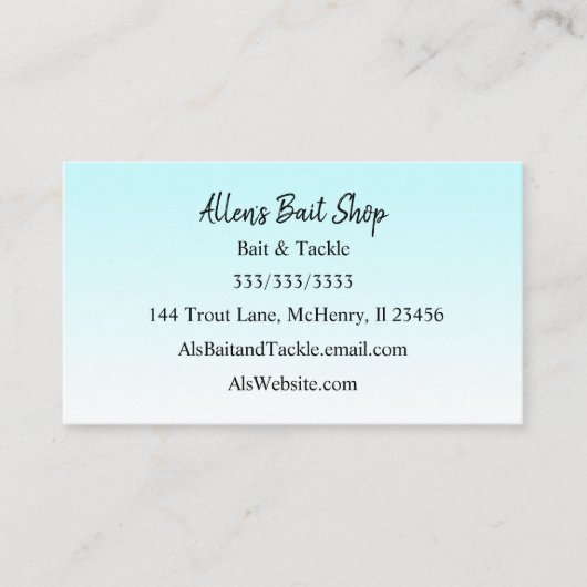 グラデーションブルー色あせグラデーションたシンプル簡単 名刺 (正面)