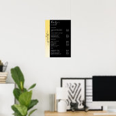 グラデーションベージュ、イエロー&ブラックサロン ポスター (ホームオフィス)