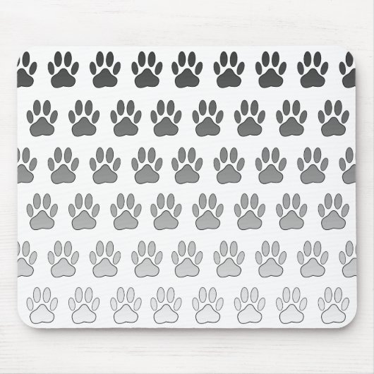 グラデーションポープリントの白黒とグレー マウスパッド (正面)