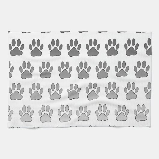 グラデーションポープリント(白黒およびグレー) キッチンタオル (横)