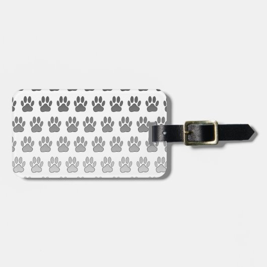 グラデーションポープリント（白黒およびグレー） ラゲッジタグ (正面横)