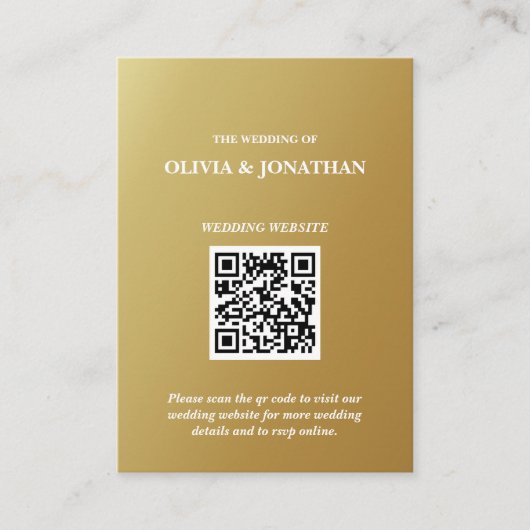 グラデーションミニマルQRコー結婚ド エンクロージャーカード (正面)