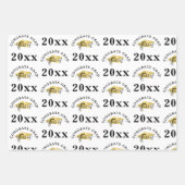 グラデーションモダンゴールドフォイルのキャップのクラス年ブラック ラッピングペーパーシート (正面2)