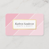 グラデーションモダンスタイリッシュストライプシックなピフェイクンク金ゴールド 名刺 (正面)