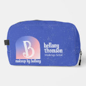 グラデーションモダンブルーピンクモノグラムメイクアップアーティスト ドップキット (正面)