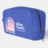 グラデーションモダンブルーピンクモノグラムメイクアップアーティスト ドップキット (右コーナー)