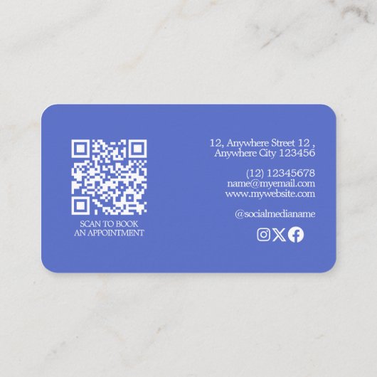 グラデーションモダンブルーピンクモノグラムメイクアップアーティスト 名刺 (裏面)