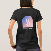 グラデーションモダンブルーピンクモノグラムメイクアップアーティスト Tシャツ (裏面)