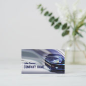 グラデーションモーションカードの青いマスタング車 名刺 (スタンド正面)