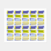 グラデーションライムグリーンの紫色の名前 ラベル (シート)