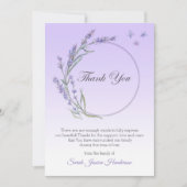 グラデーションラベンダー悔やみや弔慰メモリサンキューカード 招待状 (正面)