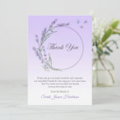 グラデーションラベンダー悔やみや弔慰メモリサンキューカード 招待状 (スタンド正面)