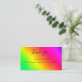 グラデーションルミネッセンレインボーメタリックサンキューブ 名刺 (スタンド正面)