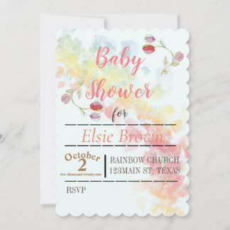 グラデーションレインボーとチューリップ セーブザデート