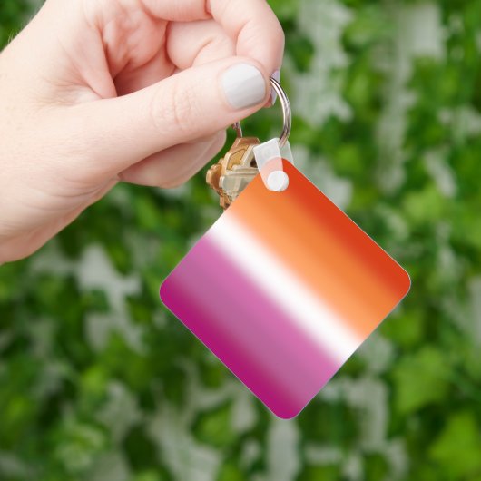 グラデーションレズプライドフラグ – Lesbianフラグ キーホルダー (手)