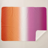 グラデーションレズプライドフラグ – Lesbianフラグ シェルパブランケット (正面(横))