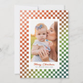 グラデーションレトロチェッカー写真 シーズンカード (正面)