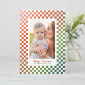 グラデーションレトロチェッカー写真 シーズンカード (スタンド正面)