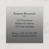 グラデーションワンカラーシルバーハロー(カスタム文字) スクエア名刺 (裏面)