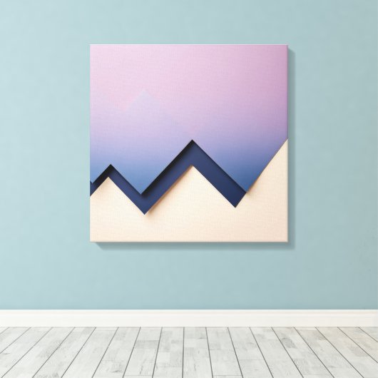 グラデーション三角形 – 薄紫抽象芸術 キャンバスプリント (インサイチュ (ウッドフロア))