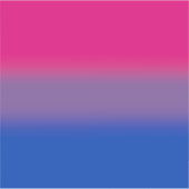 グラデーション二重プライドフラグカラフル- Biフラグ シール (正面)